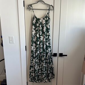 Abercrombie & Fitch Tropical Green and White Maxi Dress